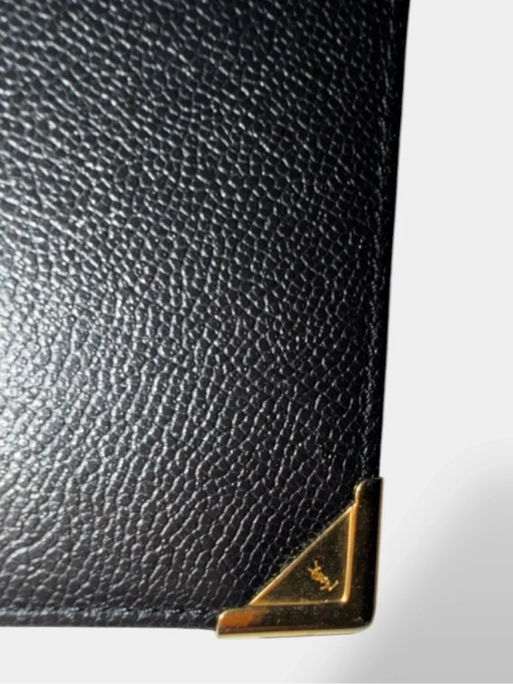 Yves Saint Laurent 🪢VTG Black Leather Long Wallet with Gold Corner Hardware - Picture 5 of 8